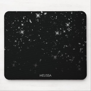Black Glitter Mouse Pad