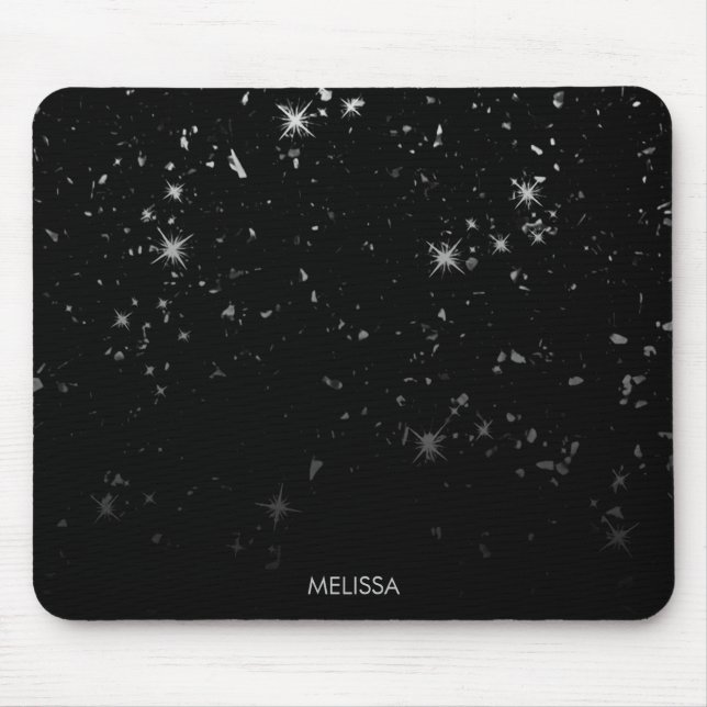 Black Glitter Mouse Pad (Front)