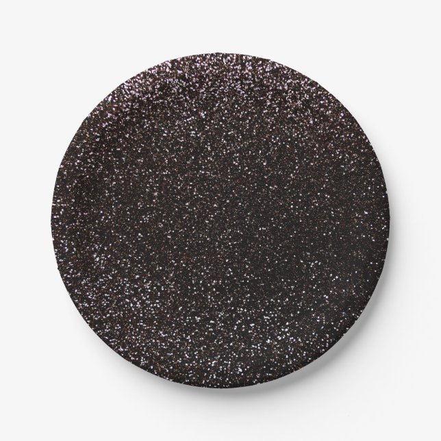 Black glitter paper plate (Front)