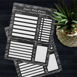Black Glitter Pattern Personalised Daily Planner Notepad