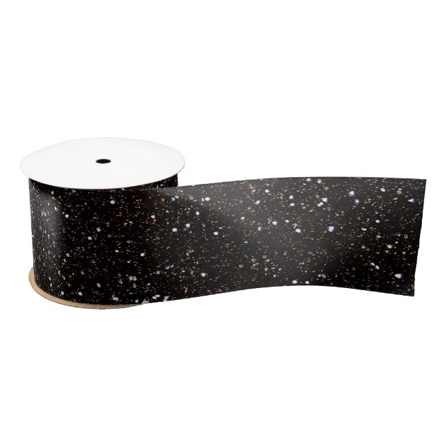 Black glitter satin ribbon (Spool)