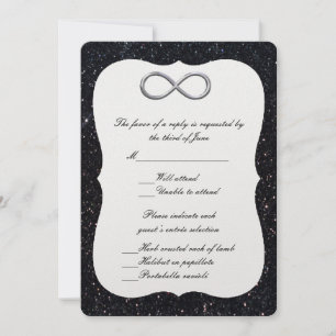 Black Glitter Silver Infinity Response Card