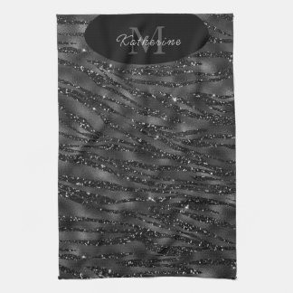 Black Glitter Spa Sophisticate Tea Towel