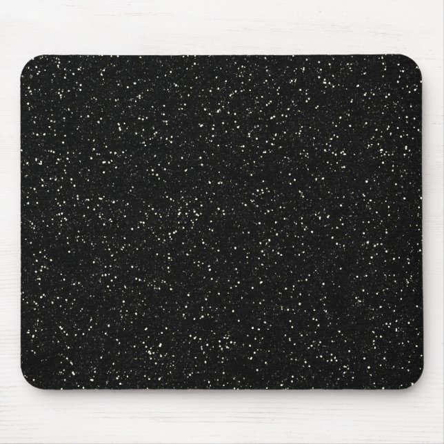 Black Glitter Sparkle Graphic Art Pattern Design Mouse Pad (Front)