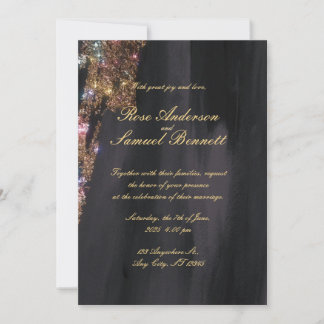 Black Glitter Wedding Invitation