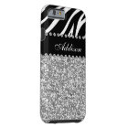 Black Glitter Zebra Rhinestone Girly Case