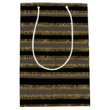 Black Glittery Gold Stripes