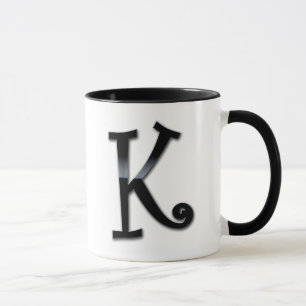 Black Gloss Monogram - K Mug