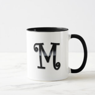 Black Gloss Monogram - M Mug
