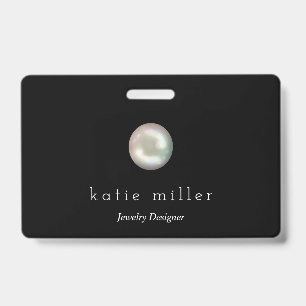 Black Glossy Pearl   Jewellery Designer ID Badge