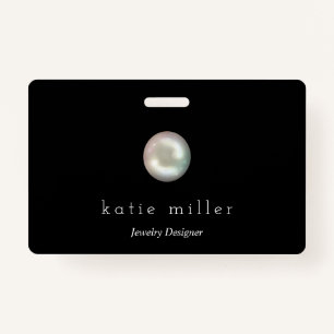 Black Glossy Pearl   Jewellery Designer ID Badge