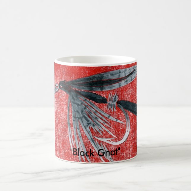 "Black Gnat" Classic Trout Fly Mug (Center)