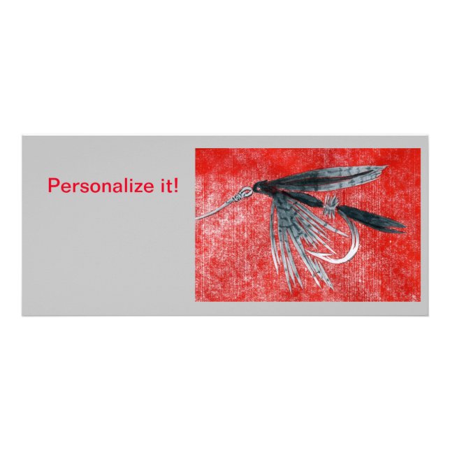 "Black Gnat" wet fly fly tying fly fishing art Rack Card (Front)
