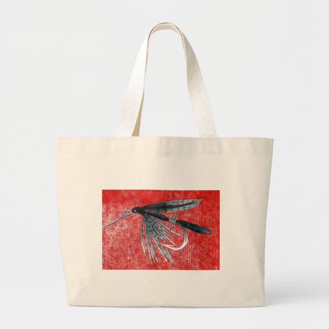 "Black Gnat" Wet Fly Jumbo Tote (Front)