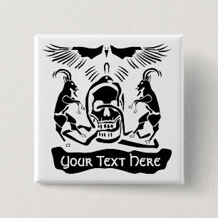 Black Goat Corrupt Trinity Crest 15 Cm Square Badge