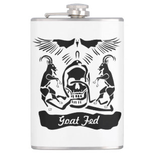 Black Goat Corrupt Trinity Crest Hip Flask