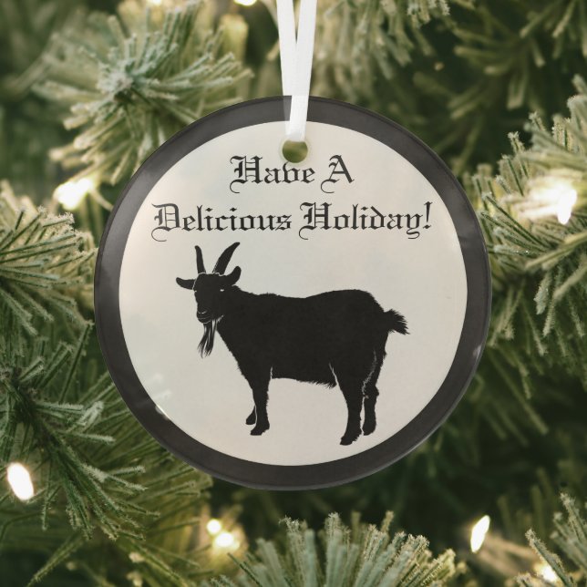 Black Goat  Glass Tree Decoration (Insitu)