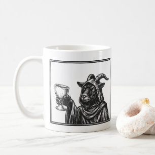 Black Goat in Cloak Gothic Pegan Medieval Wicca  Coffee Mug