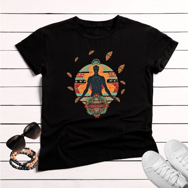 Black Goddess Butterfly Mandala Bohemian T-Shirt (Creator Uploaded)