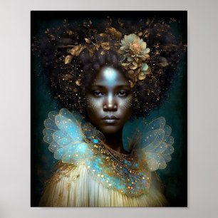 Black Goddess Fantasy Art Poster
