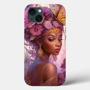 Black Goddess Pink Purple Fantasy Art iPhone 13 Case