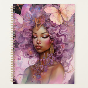 Black Goddess Pink Purple Fantasy Art Planner