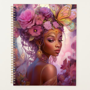 Black Goddess Pink Purple Fantasy Art Planner