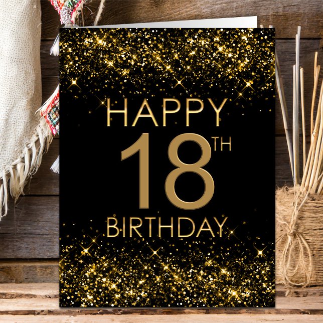 Black Gold 18th Birthday Card (Creator Uploaded)