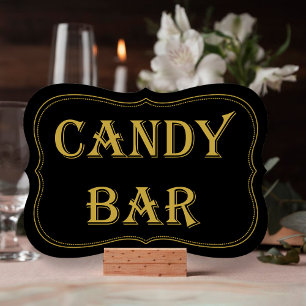 Black & Gold 1920's Gatsby Wedding Candy Bar Sign