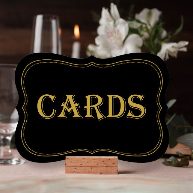 Black & Gold 1920's Gatsby Wedding Cards Sign (Creator Uploaded)