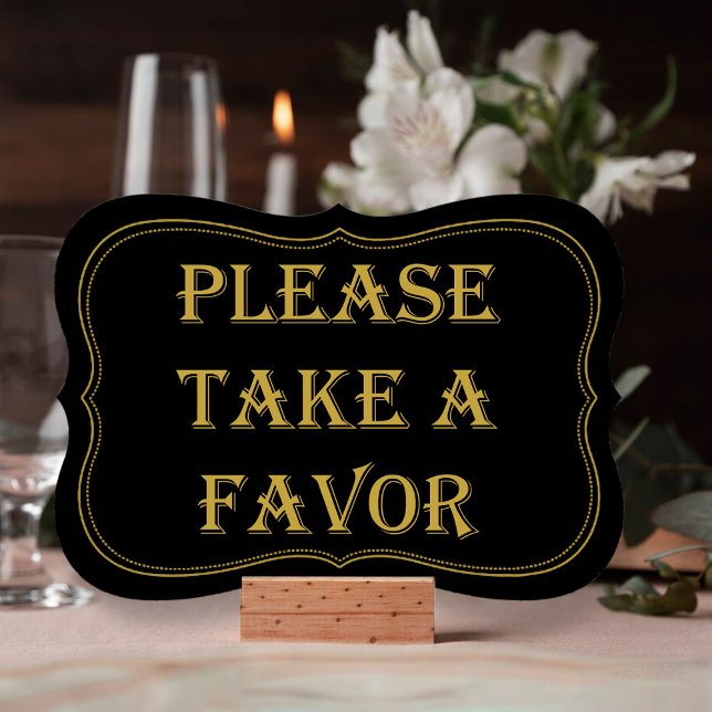 Black & Gold 1920's Gatsby Wedding Favour Sign (Creator Uploaded)