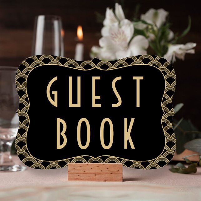 Black & Gold 1920's Gatsby Wedding Guestbook Sign (Creator Uploaded)