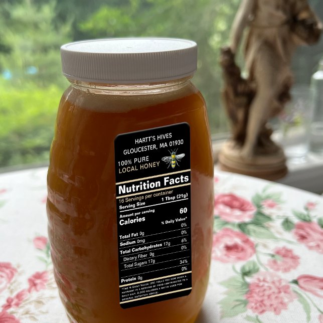 Black Gold 2020 Nutrition Facts Honey Label Bee (Creator Uploaded)