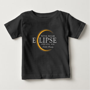 Black & Gold 2024 Texas Total Solar Eclipse Family Baby T-Shirt