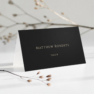 Black Gold 30th 40th 50th 60th Birthday Party Place Card
