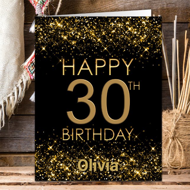 Black Gold 30th Birthday Card (Creator Uploaded)