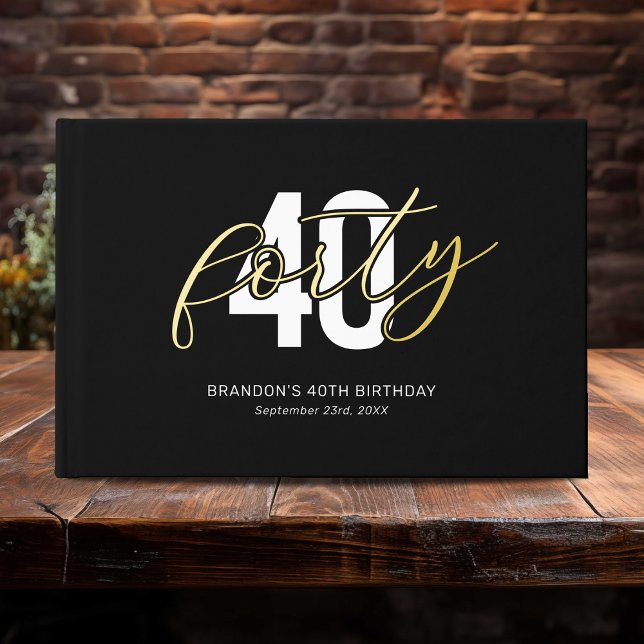 Black Gold 40th Birthday Guest Book (Creator Uploaded)