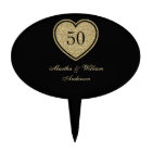 Black & Gold 50th Anniversary Cake Topper