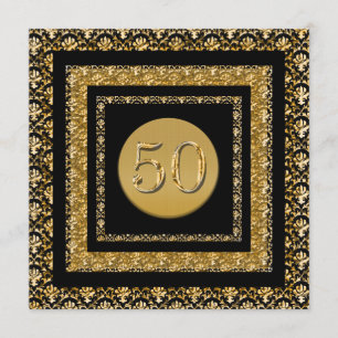 Black gold 50th birthday "any event" invitation