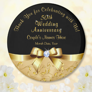 Black Gold, 50th Wedding Anniversary Party Favours Magnet