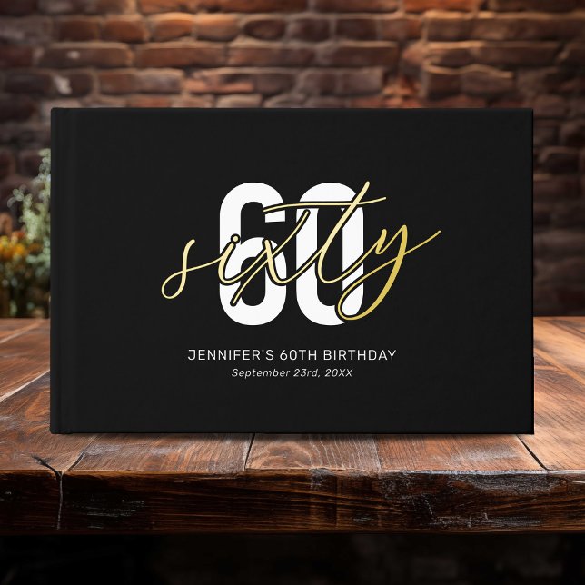 Black Gold 60th Birthday Guest Book (Creator Uploaded)