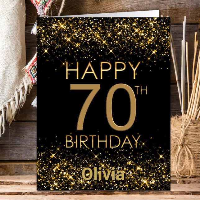 Black Gold 70th Birthday Card (Creator Uploaded)