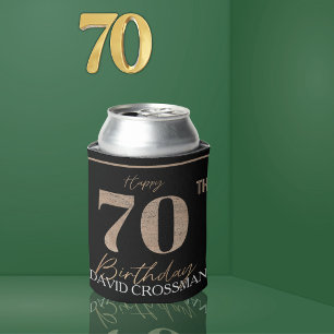 Black Gold 70th Birthday Drink Sleeve Can Cooler