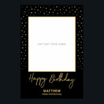 Black & Gold Adult Birthday Photo Frame Prop Poster<br><div class="desc">Forty | Black & Gold Confetti 40th Birthday Photo Frame Prop</div>