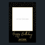 Black & Gold Adult Birthday Photo Frame Prop Poster<br><div class="desc">Forty | Black & Gold Confetti 40th Birthday Photo Frame Prop</div>
