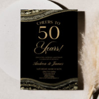 Black Gold Agate 50th Wedding Anniversary Party