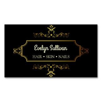 Black Gold Agate frame Business Card