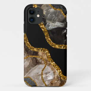 Black & Gold Agate Geode  iPhone 11 Case