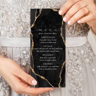 Black & Gold Agate Menu