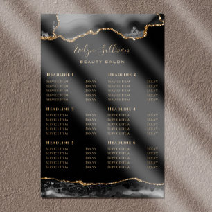 Black Gold Agate Price List Poster